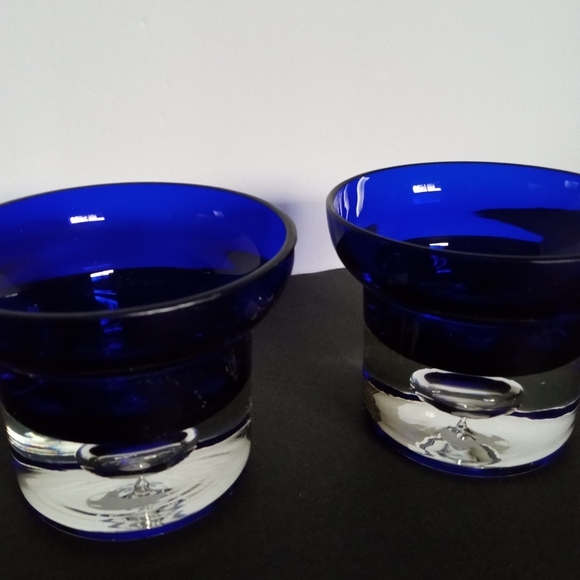 Partylite 4" Cobalt Blue Candle Holders (2) - Picture 2 of 11